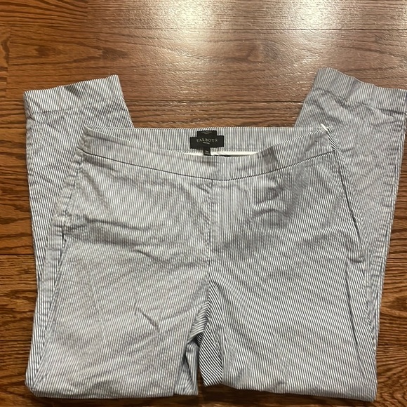 TALBOTS Petites CHATHAM CURVY striped cotton stretch pants size 10P - Picture 2 of 9